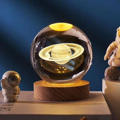 3D Crystal Ball Saturn Lamp