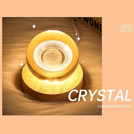 3D Crystal Ball Saturn Lamp